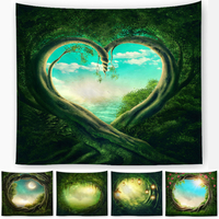 Polyester Fantaisie Clair De Lune Tapisserie De Lancement Tapis Yoga Tapis Tenture murale Décor À La Maison Art Artisana