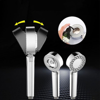 Pomme de douche double fonction double face à économie deau ronde ABS Chrome Booster douche de bain douche à main h