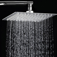 Pommeau de douche rotatif supérieur carré en acier inoxydable pressurisé de 12 pouces 2mm