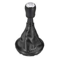 Pommeau de levier de vitesse 5/6 vitesses avec couvercle de botte de guêtre en cuir de Fiber de carbone pour VW Transpor