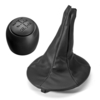 Pommeau de levier de vitesse de voiture à 5 vitesses avec couvercle de coffre en cuir PU pour FIAT PANDA 2003-2012