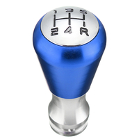 Pommeau de levier de vitesse manuel à 5 vitesses en alliage daluminium noir / bleu / rouge avec adaptateur pour Peu