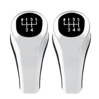 Pommeau de levier de vitesses 5/6 vitesses Cache-cache argent brillant pour BMW 1 3 5 6 SERIES E81 E82 E87 E90 E91 E92 E