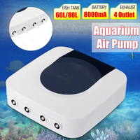Pompe à oxygène à quatre trous pompe à oxygène rechargeable de pêche silencieuse haute puissance