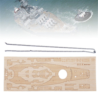Pont en bois avec chaîne dancre pour Tamiya 78029 1: 350 USS Battleship BB-63 modèle