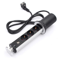 Pop Pull Up Power Pod Socket Plan de travail de cuisine Prise de bureau Rallonge Shucko Plug