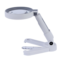 Portable 18LED Touch Switch Folding 5x 11x Magnifying Glass for Precision Measurement and Repair with Detachable Handhel