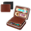 Portable 4 Girds Watch Box PU cuir Zipper Watch Storage Box