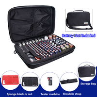 Portable Batterie Organisateur Boîte De Rangement Porte-Étui De Transport + Batterie Testeur