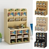 Porte-stylo Boîte de rangement Crayon en bois DIY Conteneur de bureau Étudiantsk Case Rack