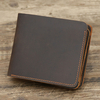 Portefeuille à trois volets en cuir véritable pour hommes