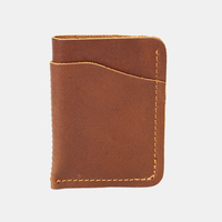 Portefeuille court en cuir véritable rétro mini porte-cartes facile à transporter