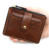 Portefeuille dargent en cuir grande capacité portefeuille multi-cartes porte-cartes de crédit affaires Portable poc