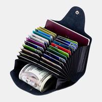 Portefeuille multi-cartes en cuir véritable pour homme