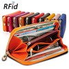 Portefeuille multifonctions en cuir véritable anti-magnétique RFID