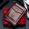 Portefeuille porte-cartes en cuir multi-fentes en cuir véritable pour hommes