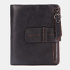 Portefeuille porte-cartes multi-fentes en cuir de vachette rétro en cuir véritable pour hommes