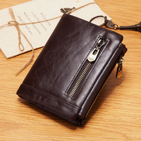 Portefeuille porte-cartes multi-fentes en cuir véritable pour homme RFID