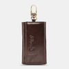 Portefeuille porte-clés à trois volets en cuir véritable pour hommes RFID bloquant le porte-monnaie multi-cartes porte-m