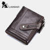 Portefeuille pour homme en cuir véritable Vinatge anti-vol Zipper Coin Bag