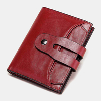 Portefeuille unisexe en cuir véritable RFID anti-vol avec porte-cartes de personnalité rétro