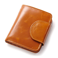 Portefeuille de carte de visite en cuir véritable pour femme Porte-monnaie