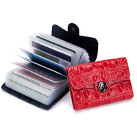 Portefeuillepourfemmesavec26cartes en cuir véritable