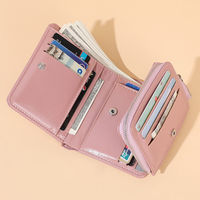 Portefeuilles multifonctions courts pour femmes à trois volets en cuir PU 13 fente pour carte porte-cartes porte-monnaie