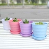 Pot de fleur de fil en plastique avec plateau Plantes de jardin Pots de fleurs