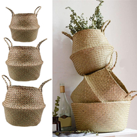 Pot de fleur de jardin Seagrass Belly panier stockage Pot Pot Pliable densemencement pépinière décoration sac