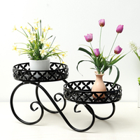 Pot de fleur en fer forgé Support de plante de plancher de balcon de salon de couche haute et basse