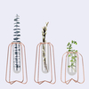 Pot de vase en tube à essai en verre + fer rétro Stand Holder plantes fleurs décoration