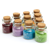 Pot en verre de décoration de poussière de poudre dart dongle de flocage de velours de 24 couleurs