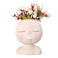 Poupée nordique en forme de Pot de fleur Sculpture Pot de fleur Art Vase décor à la maison succulentes tête en forme de
