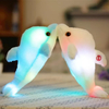 Poupée lumineuse de dauphin de peluche de 32cm incandescent LED jouets animaux légers Soft Couleurful oreiller de poupée