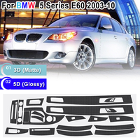 Pour BMW 5-Series E60 2003-10 garniture de décalque de vinyle autocollant en fibre de carbone brillant / mat