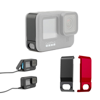 pour Gopro 9 Sport Camera Cache latéral en métal 4, 95 * 1, 75 * 1 cm noir / rouge