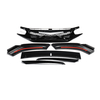 Pour Honda Civic 2016-18 6 Pcs Capot Avant Mesh Grill Grille Bumper Trims Sourcil