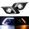 Pour Mazda 3 Axela 2014-2015 blanc LED feux de brouillard diurnes DRL jaune clignotant