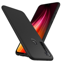 Pour Xiaomi Redmi Note 8T étui Bakeey Texture en fibre de carbone mince Soft étui de protection antichoc en Silicone Non