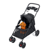Poussette pliante pour animaux de compagnie à 4 roues pour chien et chat chariot de transport pour chiot de voyage en pl