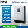 PowMr 5KVA Pure Sine Wave Hybr1d Onduleur Solaire 48V 220V Intégré PWM 50A Contrôleur de Charge Solaire et Chargeur AC p