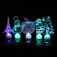 Père Noël Multi Couleur LED Lumière Clair Acrylique Arbre De Noël Lampe Dambiance Décoration De Noël Jouets
