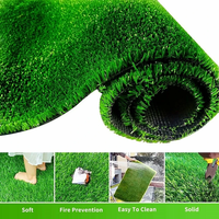 Premium Quality UV Resistant Artificial Grass Mat 15mm Thick Fire Retardant PP+PE Material Easy Clean Cut to Fit Indoor