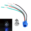 Prise de prise de commutateur à bascule de bouton poussoir en métal de bleu de voiture de 16mm 12V LED pour la voiture