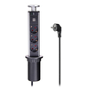 Prise de style européen 3 prise dalimentation Port de charge USB Prise de table de cuisine rétractable