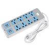 Prise électrique à 8 prises + bande dalimentation à extension USB 4 prises US / UK Cordon de 6, 6 pi