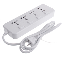Prise électrique 3 prises + 3 barrettes dalimentation dextension USB 5V 2.1A US / UK Plug Cord