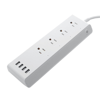 Prise WIFI intelligente 100-240V 4 US prises avec 4 ports USB Commutateur de prise Prise en charge Alexa/Echo/Google Hom