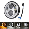 Projecteur 12 V 5.75 "75W LED Anneau de phare rond Angle Yeux DRL Pour Jeep / Harley